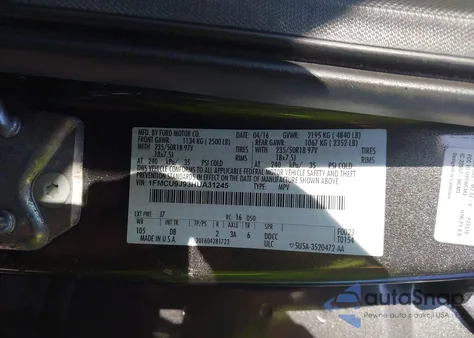 2017 Ford Escape Titanium from USA, damaged, VIN 1FMCU9J93HUA31245